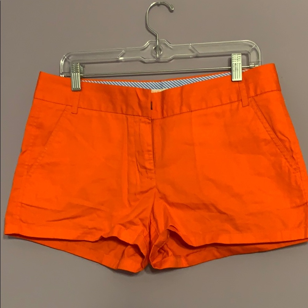 JCrew orange chino shorts